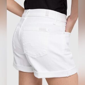 7 For All Mankind White Jean Shorts